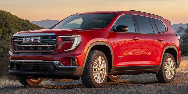 View of GMC Acadia with closed windows highlighting safety features